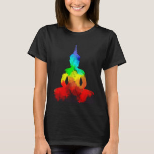 Buddha Regenbogen Liebe Yoga Pose T Namaste T-Shirt