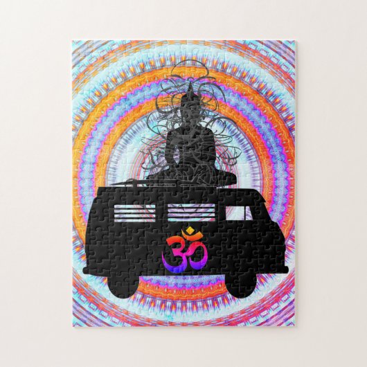 Buddha Retro Hippie Om Symbol Mandala Jigsaw Puzzl Puzzle (Vertikal)