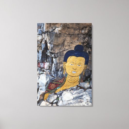 Buddha Rock Painting Leinwanddruck (Vorderseite)
