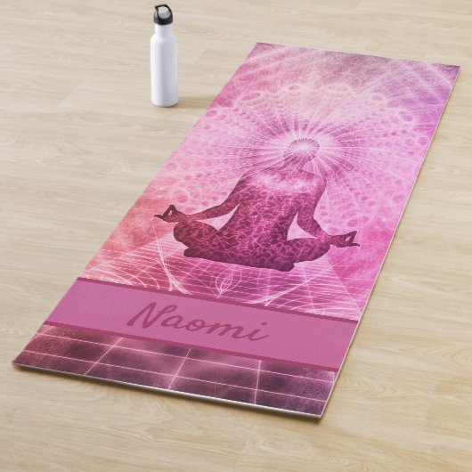 Buddha rosa lila Medizin Monogramm Yogamatte (Beispiel)