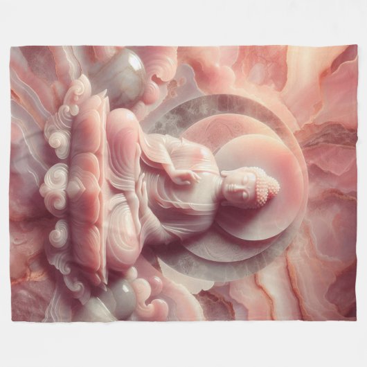 Buddha Rose Quartz 01 Fleecedecke (Vorderseite (Horizontal))
