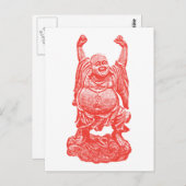 Buddha (rot) postkarte (Vorne/Hinten)
