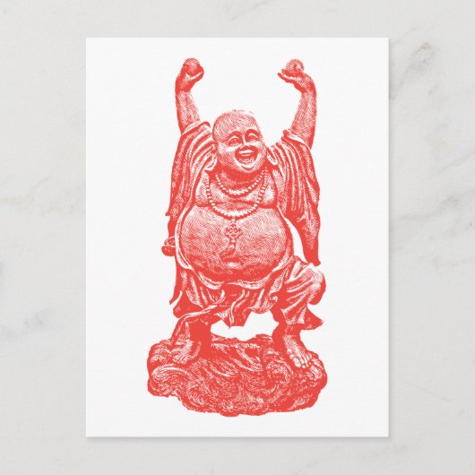 Buddha (rot) postkarte (Vorderseite)