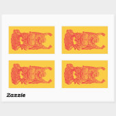 Buddha (rot) rechteckiger aufkleber (Blatt)