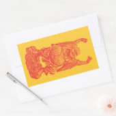 Buddha (rot) rechteckiger aufkleber (Umschlag)