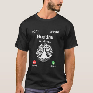 Buddha Ruft Meditiere Yoga Bodhi Baum Indisch T-Shirt