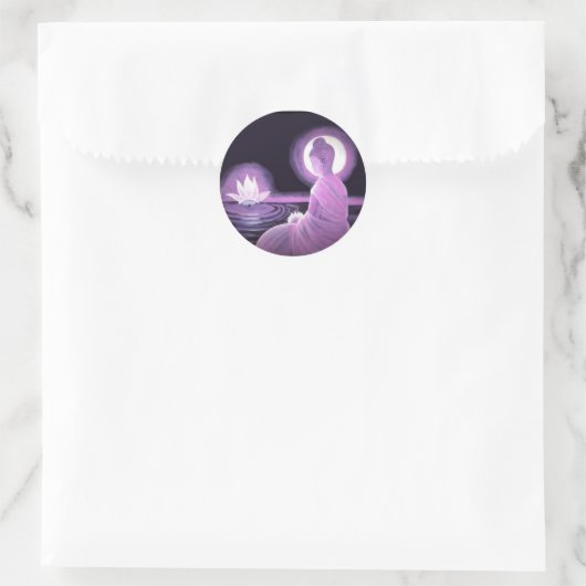 Buddha Runder Aufkleber (Tasche)