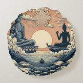 Buddha Rundes Kissen (Rückseite)