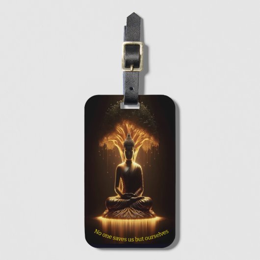 Buddha scheint unter dem heiligen Baum Gepäckanhänger (Vorderseite Vertikal)