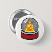 Buddha-Schnee-Kugel Button (Vorne & Hinten)