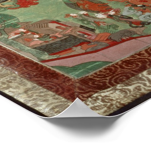 Buddha schneidet einen Haartuft Poster (Ecke)