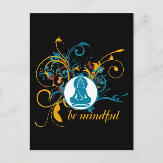 Buddha sei aufmerksam postkarte (Vorderseite)