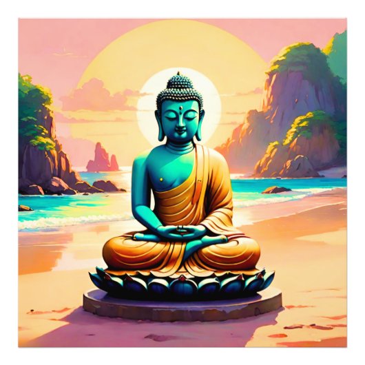 Buddha - Serene Ufer der Erleuchtung Fotodruck (Vorne)