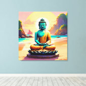 Buddha - Serene Ufer der Erleuchtung Leinwanddruck (Insitu (Holzboden))