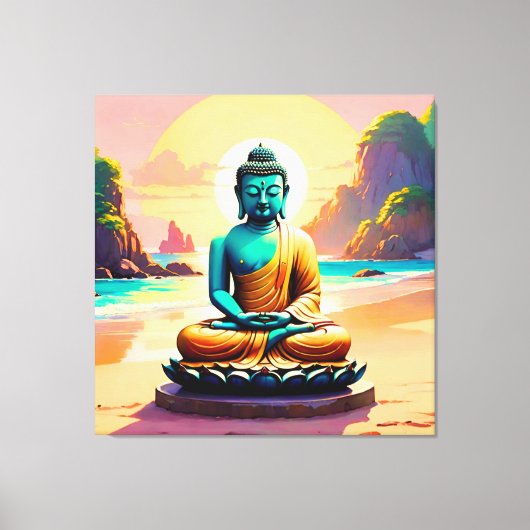 Buddha - Serene Ufer der Erleuchtung Leinwanddruck (Vorderseite)