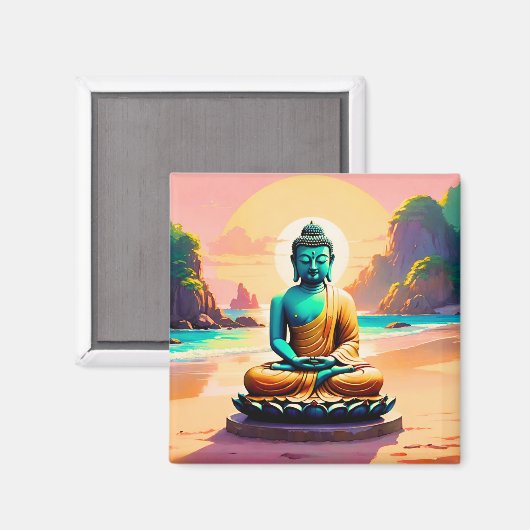 Buddha - Serene Ufer der Erleuchtung Magnet (Vorderseite/Rückseite)