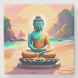 Buddha - Serene Ufer der Erleuchtung Steinuntersetzer