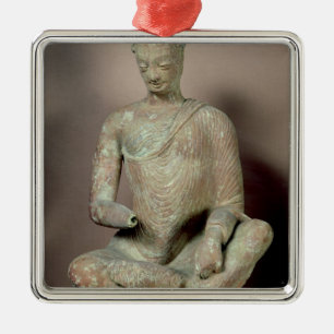 Buddha setzte in der Meditation, von Fondukistan Silbernes Ornament