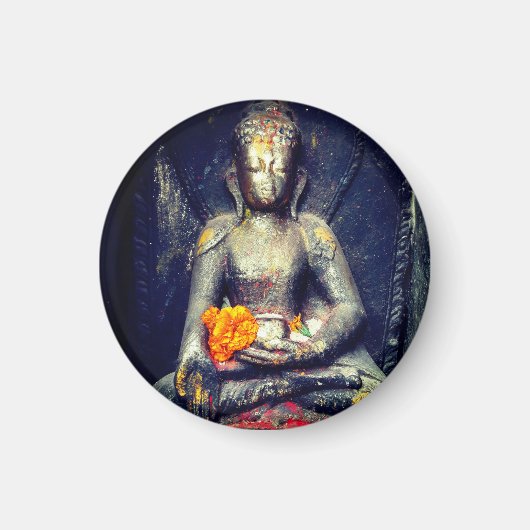 Buddha Shakyamuni, Blume, Himalaya - Nepal Magnet (Vorne)