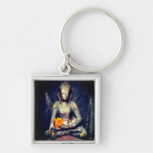 Buddha Shakyamuni, Blume, Himalaya - Nepal Schlüsselanhänger