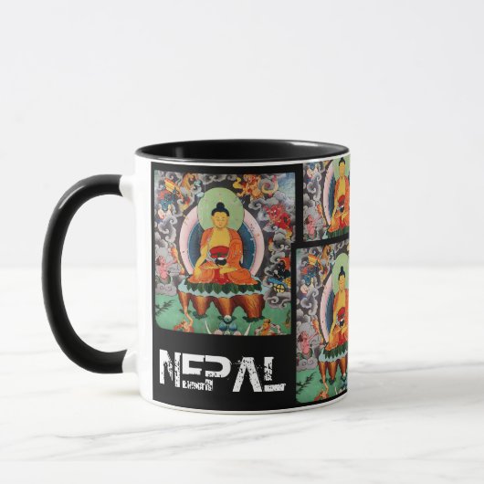 Buddha Shakyamuni & Boudhanath Stupa, Nepal Tasse (Links)