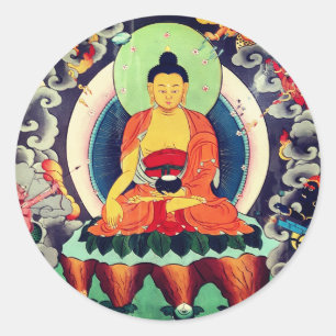 Buddha Shakyamuni, Himalaya - Nepal Runder Aufkleber
