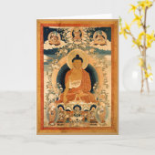 Buddha Shakyamuni Thangka Karte (Gelbe Blume)