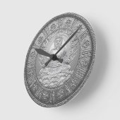 Buddha-Silber-Blick Runde Wanduhr (Winkel)