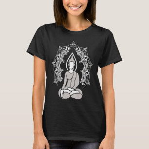 Buddha-Silhouette für Meditation Yoga mit Mandala T-Shirt