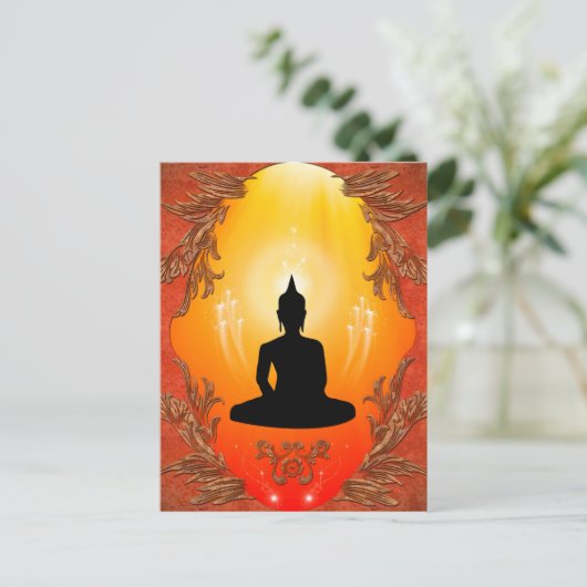 Buddha-Silhouette Postkarte (Stehend Vorderseite)