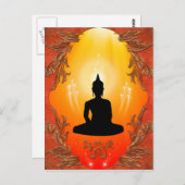 Buddha-Silhouette Postkarte (Vorne/Hinten)