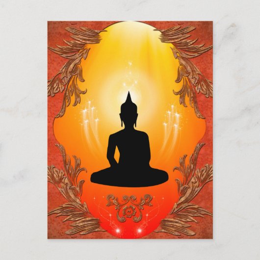 Buddha-Silhouette Postkarte (Vorderseite)