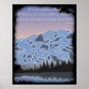 Buddha sind wir, was wir Plakat denken