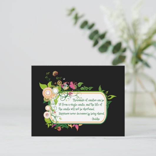 Buddha Single Candle Quote Postkarte (Stehend Vorderseite)