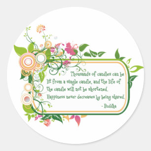 Buddha Single Candle Quote Runder Aufkleber