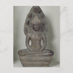 Buddha sitzt in Meditation auf dem Naga, Angkor Postkarte