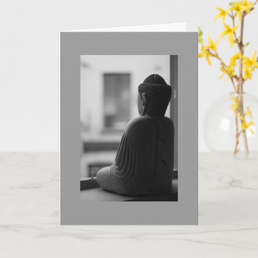 Buddha sitzt in Meditation Karte (Gelbe Blume)