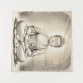 Buddha-Skizze feine Kunst Wandteppich (Vorderseite (Horizontal))