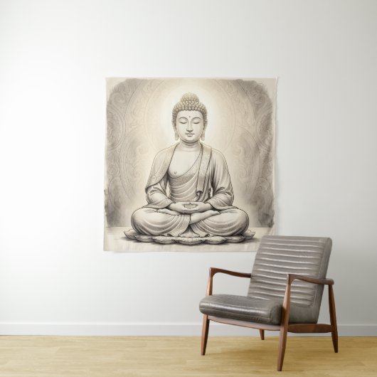 Buddha-Skizze feine Kunst Wandteppich (Beispiel)