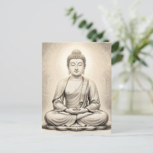 Buddha-Skizze Fine Art  Postkarte
