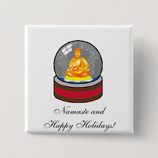 Buddha Snow Globe Button (Vorderseite)