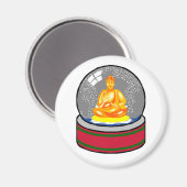 Buddha Snow Globe Magnet (Vorderseite/Rückseite)