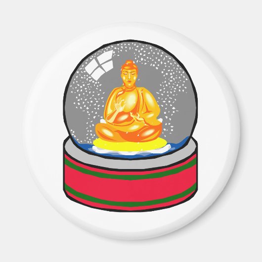 Buddha Snow Globe Magnet (Vorne)