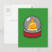 Buddha Snow Globe Postkarte (Vorne/Hinten)