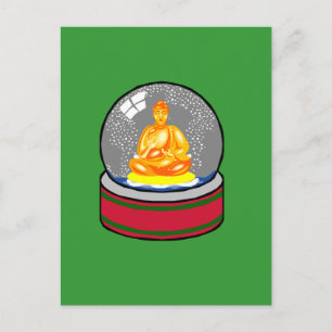 Buddha Snow Globe Postkarte
