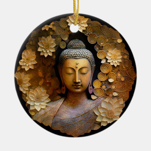 Buddha, spirituelle Meditation Keramik Ornament (Vorne)