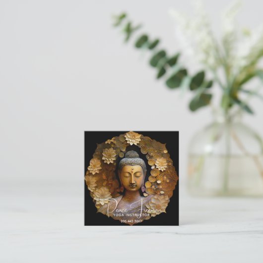 Buddha, spirituelle Meditation Quadratische Visitenkarte (Stehend Vorderseite)