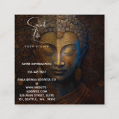 Buddha, spirituelle Meditation Quadratische Visitenkarte (Rückseite)