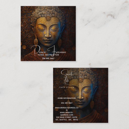 Buddha, spirituelle Meditation Quadratische Visitenkarte (Vorne/Hinten)