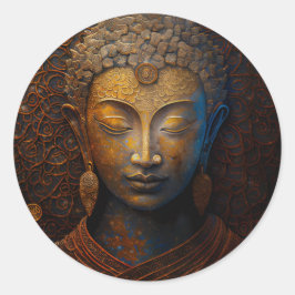 Buddha, spirituelle Meditation Runder Aufkleber